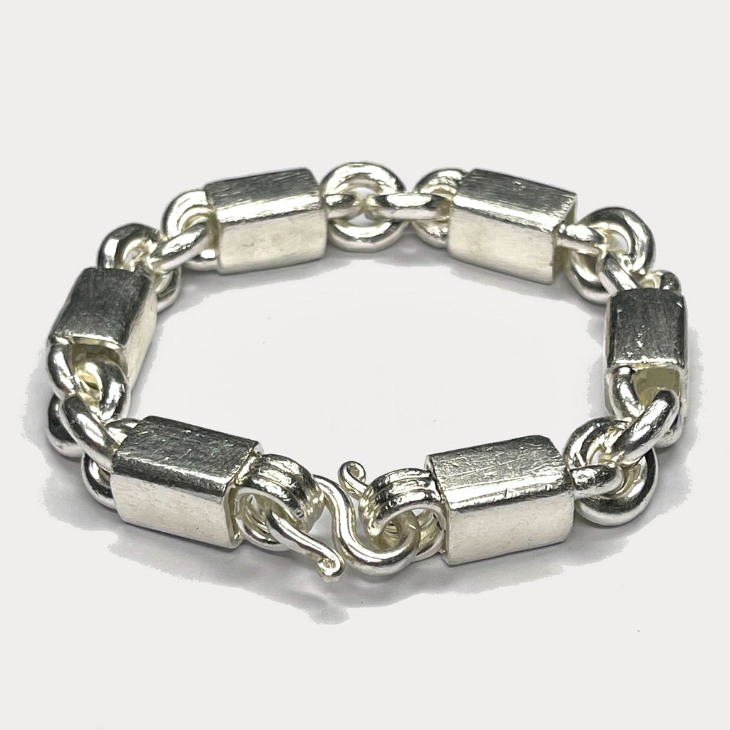 999 Pure Silver Heavy Figaro Bar Curb Bracelet - 100g