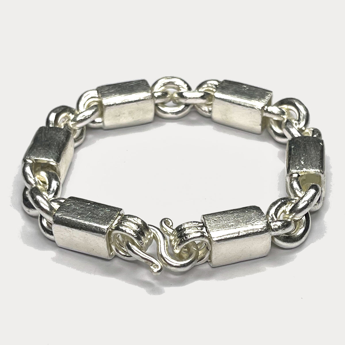 999 Pure Silver Heavy Figaro Bar Curb Bracelet - 100g