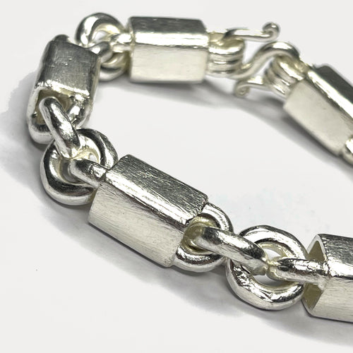 999 Pure Silver Heavy Figaro Bar Curb Bracelet - 100g