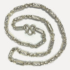 999 Pure Silver Heavy Sugarcane Diamond Cut Curb Chain Necklace - 200g - 31inch