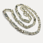 999 Pure Silver Heavy Sugarcane Diamond Cut Curb Chain Necklace - 200g - 31inch