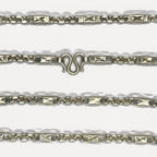 999 Pure Silver Sugarcane Diamond Cut Curb Chain Necklace - 100g - 31inch
