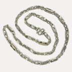 999 Pure Silver Sugarcane Diamond Cut Curb Chain Necklace - 100g - 31inch