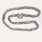 999 Pure Silver Heavy Sugarcane Diamond Cut Curb Chain Necklace - 200g - 24inch