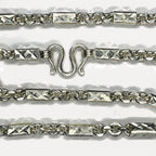 999 Pure Silver Heavy Sugarcane Diamond Cut Curb Chain Necklace - 200g - 24inch