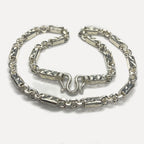 999 Pure Silver Heavy Sugarcane Diamond Cut Curb Chain Necklace - 200g - 24inch