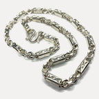 999 Pure Silver Heavy Sugarcane Diamond Cut Curb Chain Necklace - 200g - 24inch