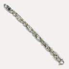 999 Pure Silver Heavy Diamond-Cut Figaro Bar Curb Bracelet – 100g