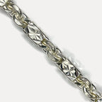 999 Pure Silver Heavy Diamond-Cut Figaro Bar Curb Bracelet – 100g