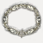 999 Pure Silver Heavy Diamond-Cut Figaro Bar Curb Bracelet – 100g