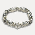 999 Pure Silver Heavy Diamond-Cut Figaro Bar Curb Bracelet – 100g