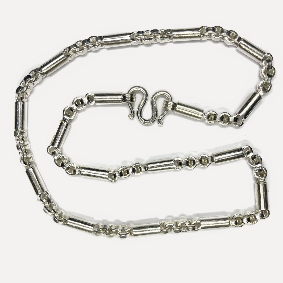 999 Pure Silver Heavy Round Sugarcane Belcher Chain Necklace - 200g - 31inch