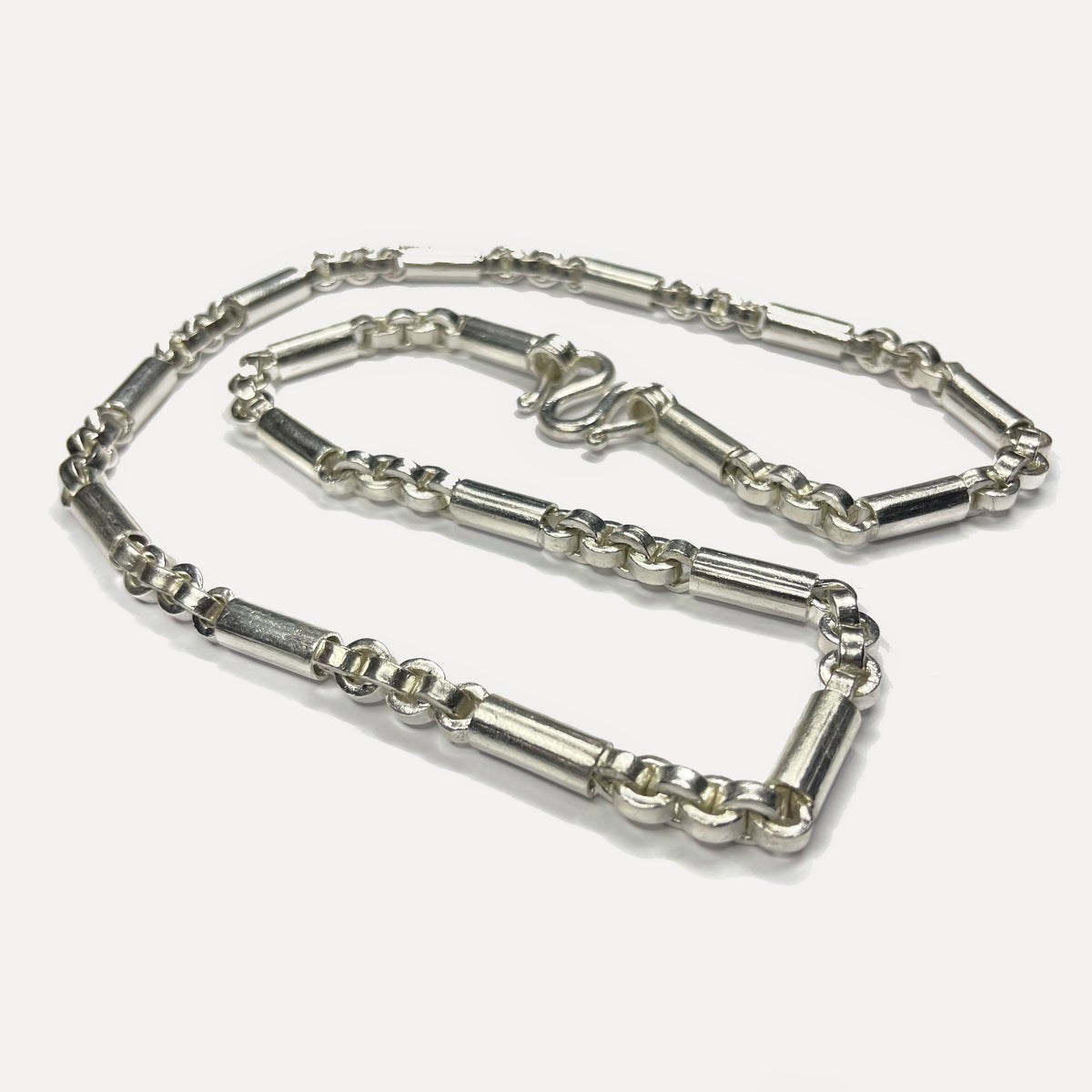 999 Pure Silver Heavy Round Sugarcane Belcher Chain Necklace - 200g - 31inch