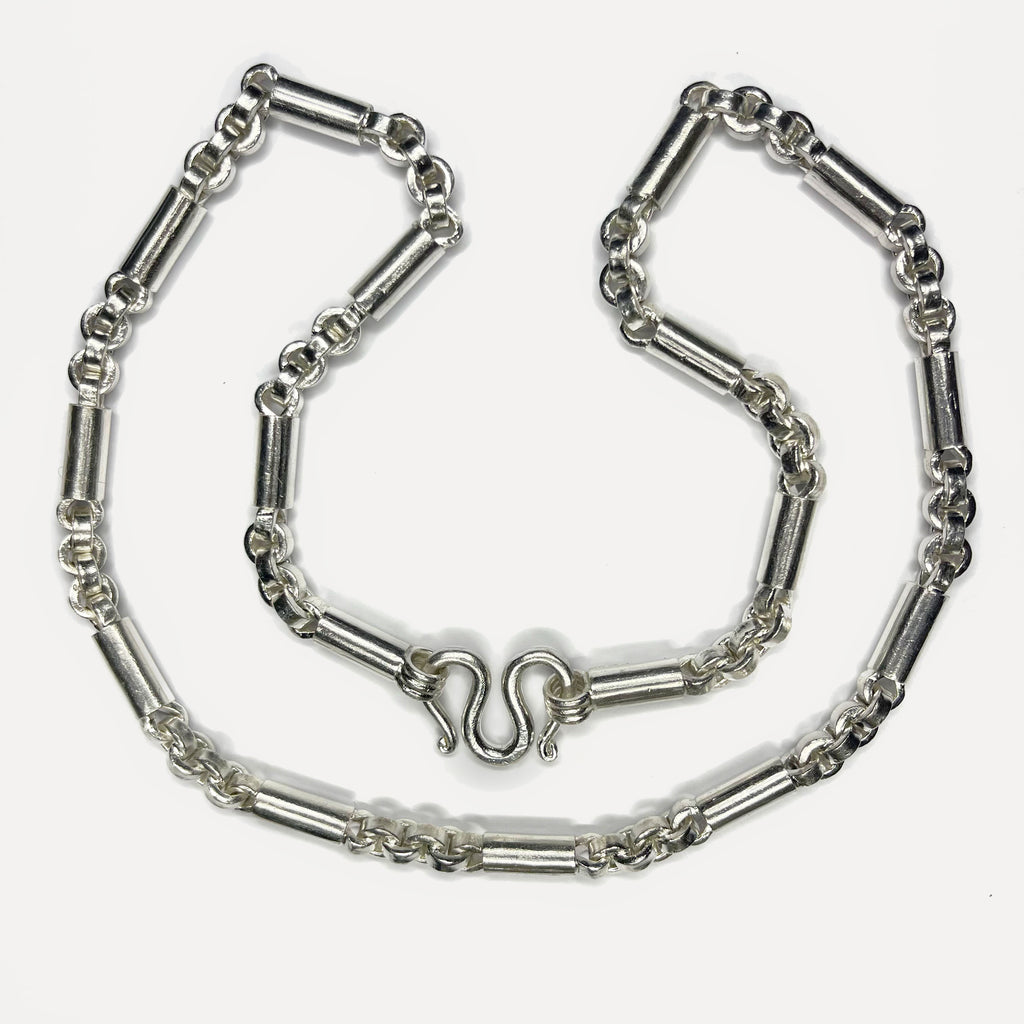 999 Pure Silver Heavy Round Sugarcane Belcher Chain Necklace - 200g - 31inch