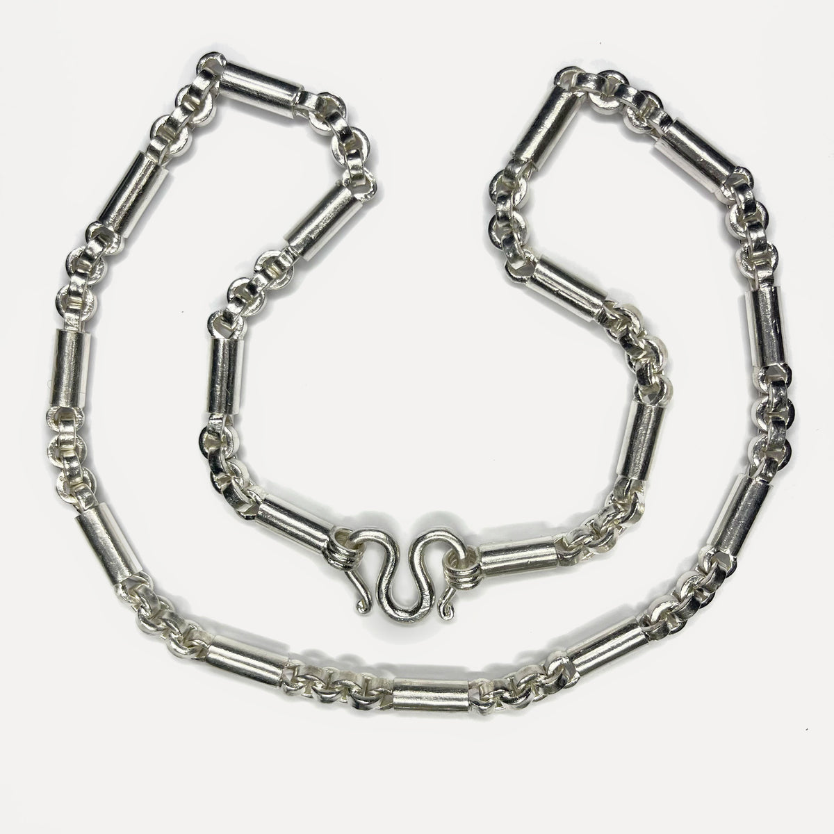 999 Pure Silver Heavy Round Sugarcane Belcher Chain Necklace - 200g - 31inch