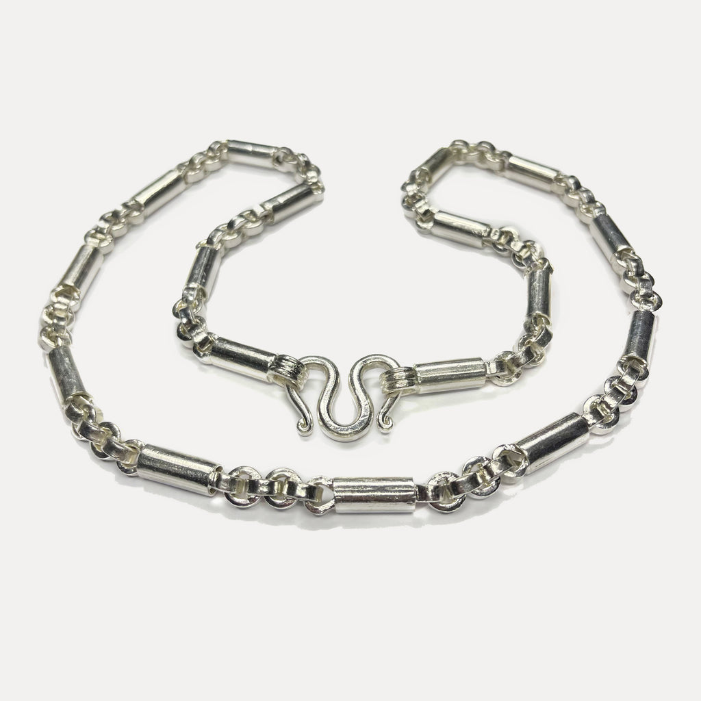 999 Pure Silver Heavy Round Sugarcane Belcher Chain Necklace - 200g - 31inch