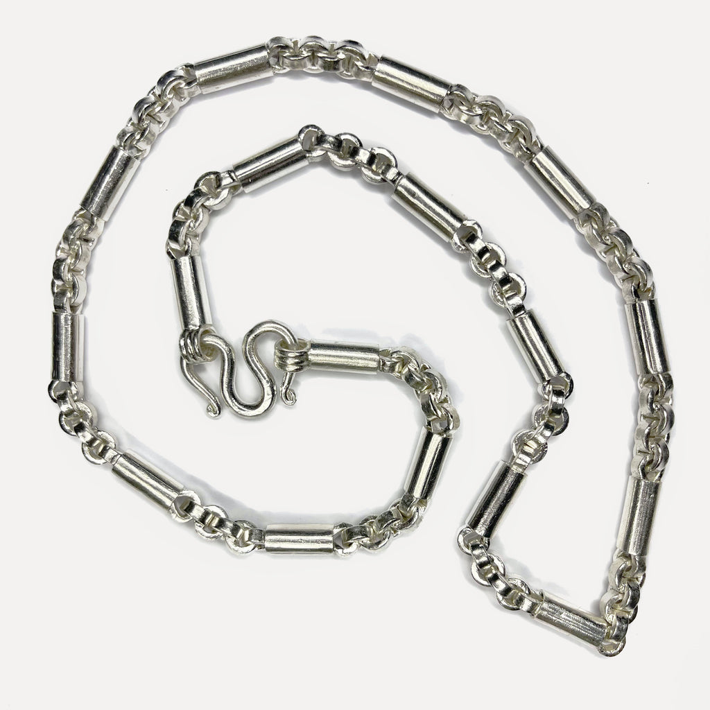 999 Pure Silver Heavy Round Sugarcane Belcher Chain Necklace - 200g - 31inch