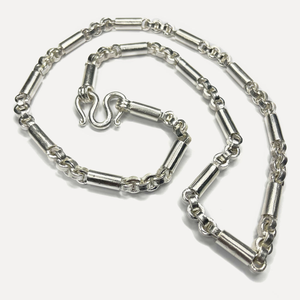 999 Pure Silver Heavy Round Sugarcane Belcher Chain Necklace - 200g - 31inch
