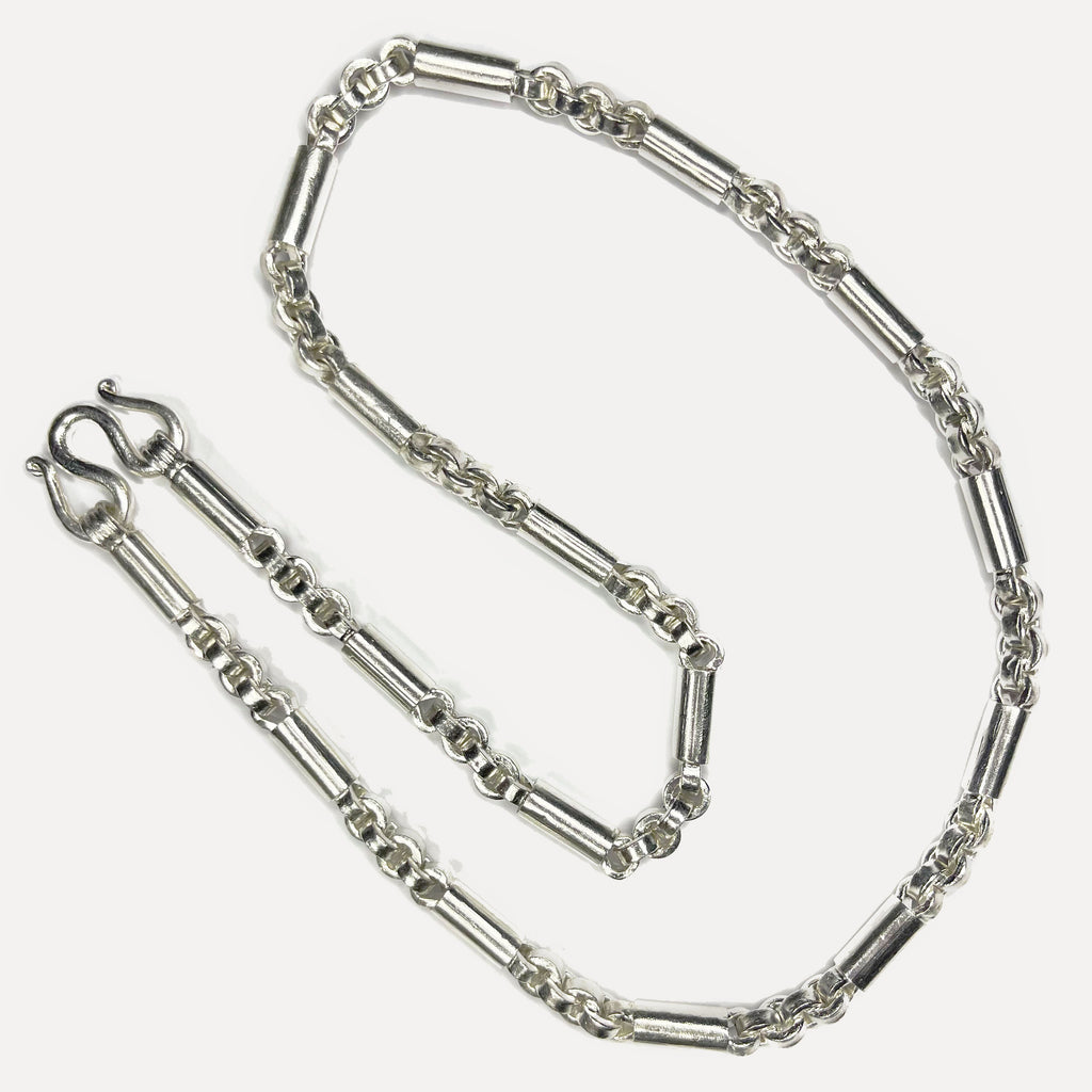 999 Pure Silver Heavy Round Sugarcane Belcher Chain Necklace - 200g - 31inch