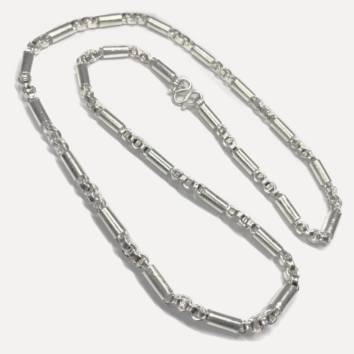 999 Pure Silver Round Sugarcane Belcher Chain Necklace – 100g – 31 Inch