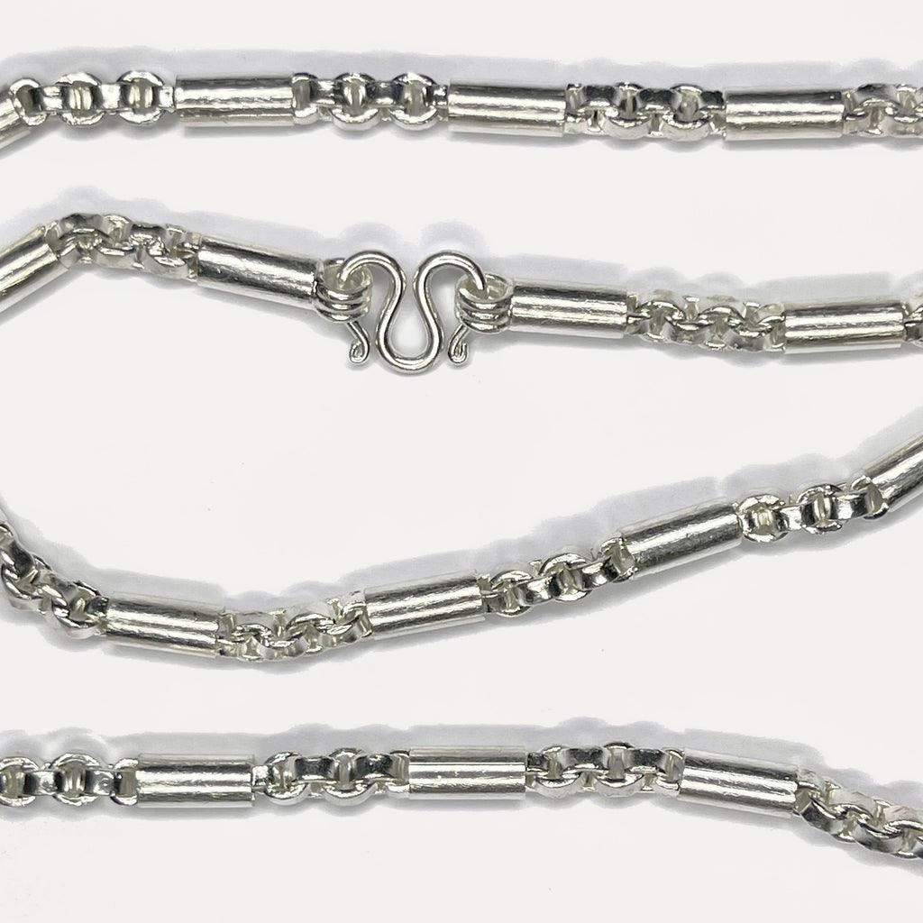 999 Pure Silver Round Sugarcane Belcher Chain Necklace – 100g – 31 Inch