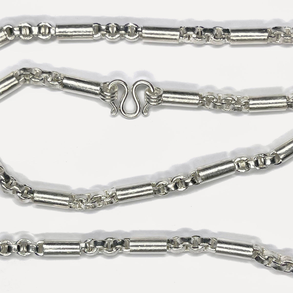 999 Pure Silver Round Sugarcane Belcher Chain Necklace – 100g – 31 Inch