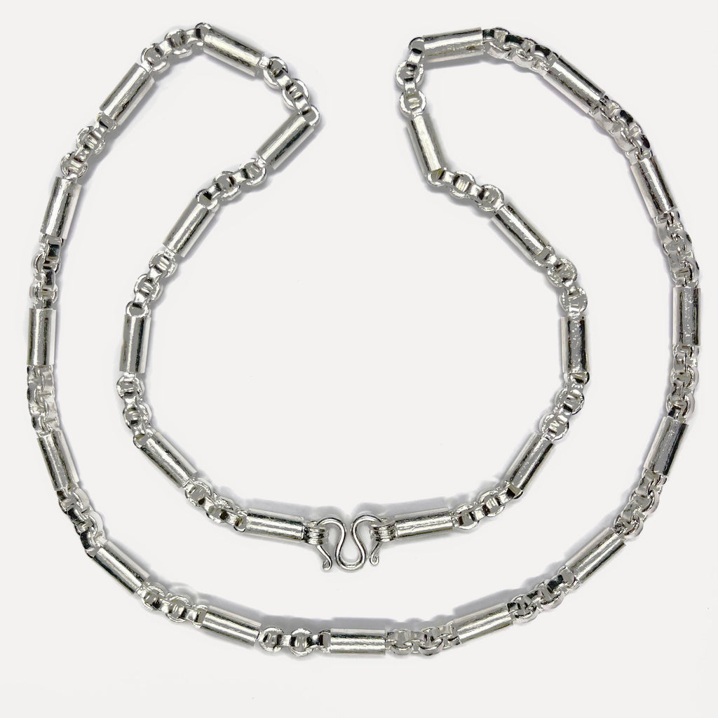 999 Pure Silver Round Sugarcane Belcher Chain Necklace – 100g – 31 Inch