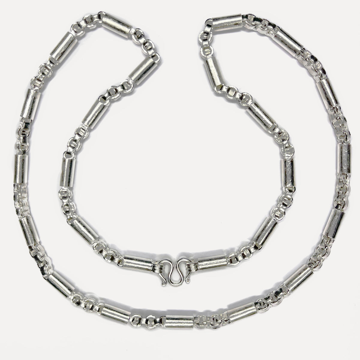 999 Pure Silver Round Sugarcane Belcher Chain Necklace – 100g – 31 Inch