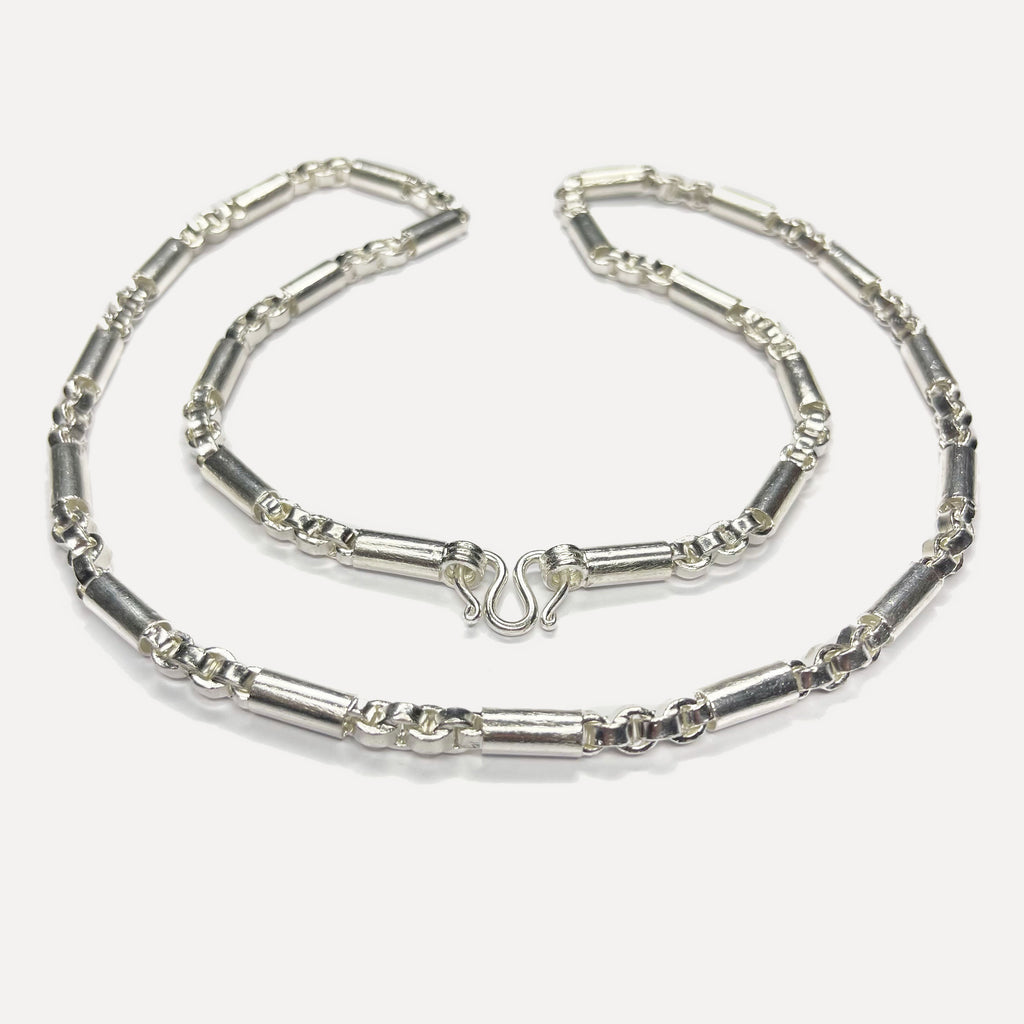 999 Pure Silver Round Sugarcane Belcher Chain Necklace – 100g – 31 Inch