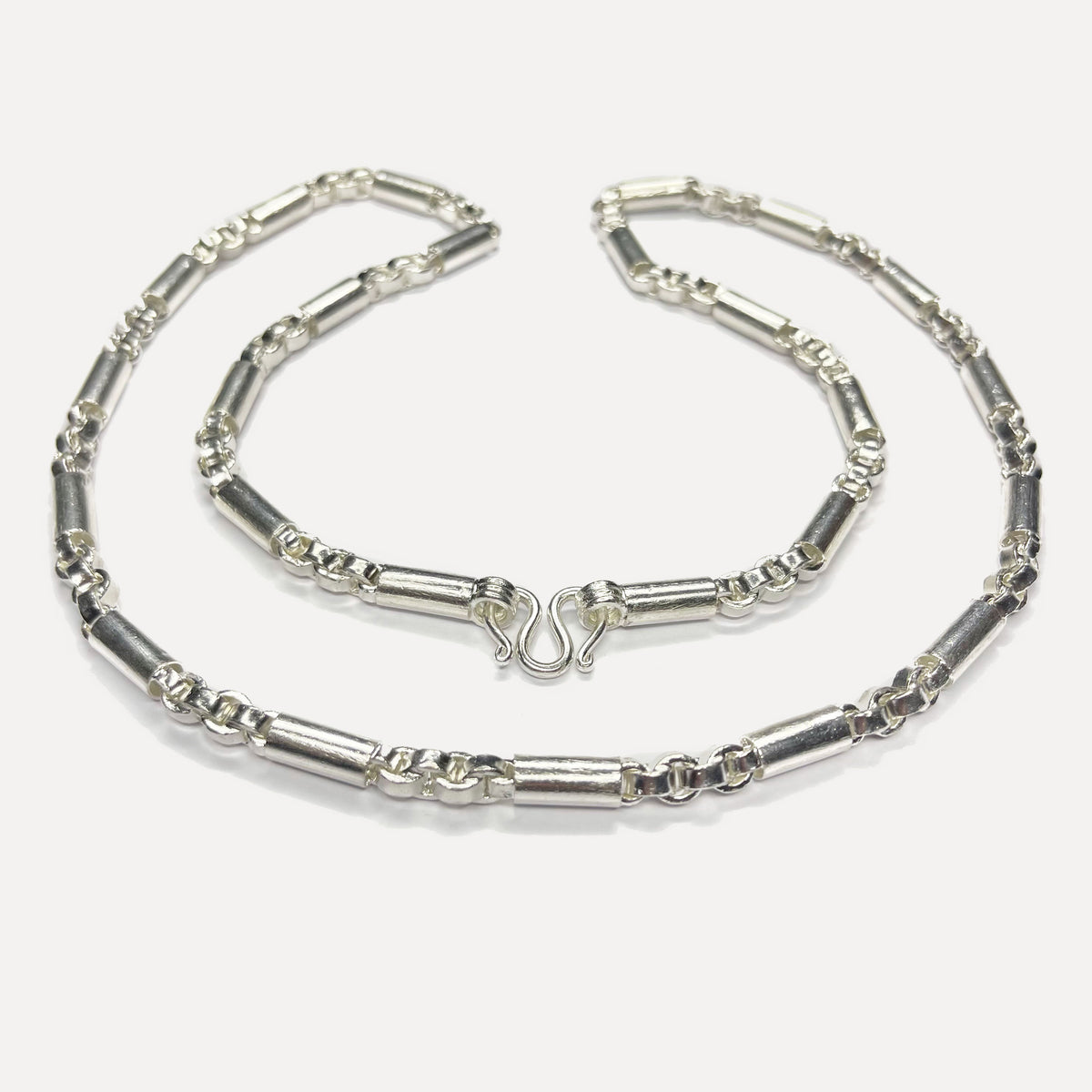 999 Pure Silver Round Sugarcane Belcher Chain Necklace – 100g – 31 Inch