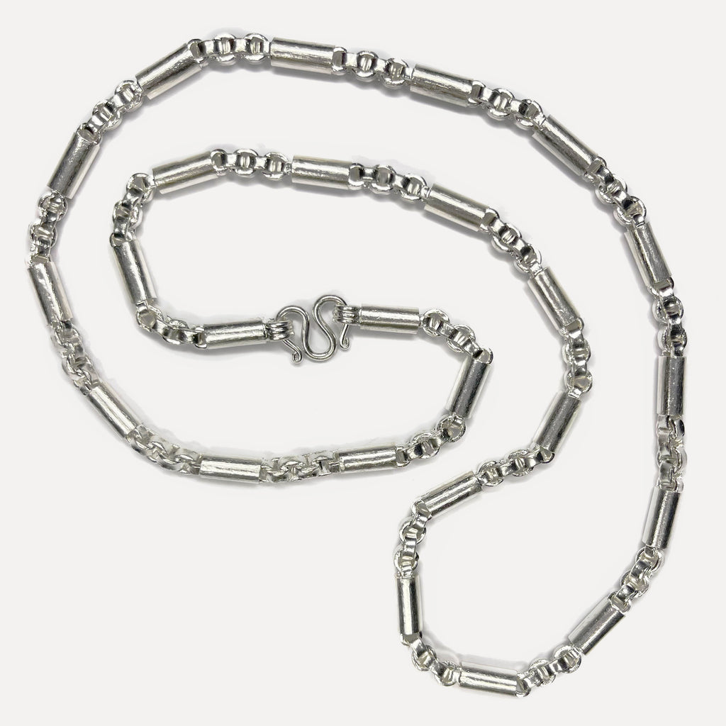 999 Pure Silver Round Sugarcane Belcher Chain Necklace – 100g – 31 Inch