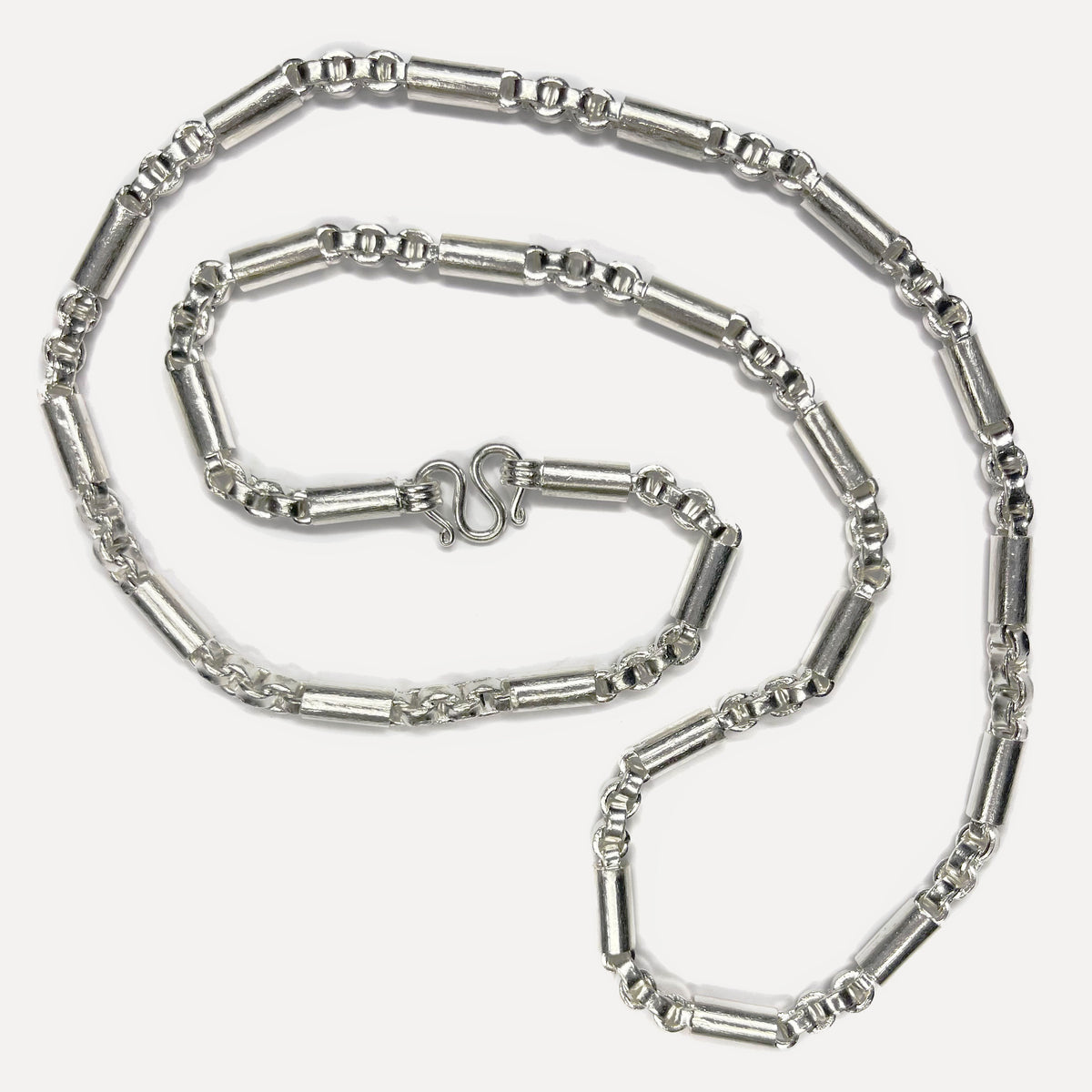 999 Pure Silver Round Sugarcane Belcher Chain Necklace – 100g – 31 Inch