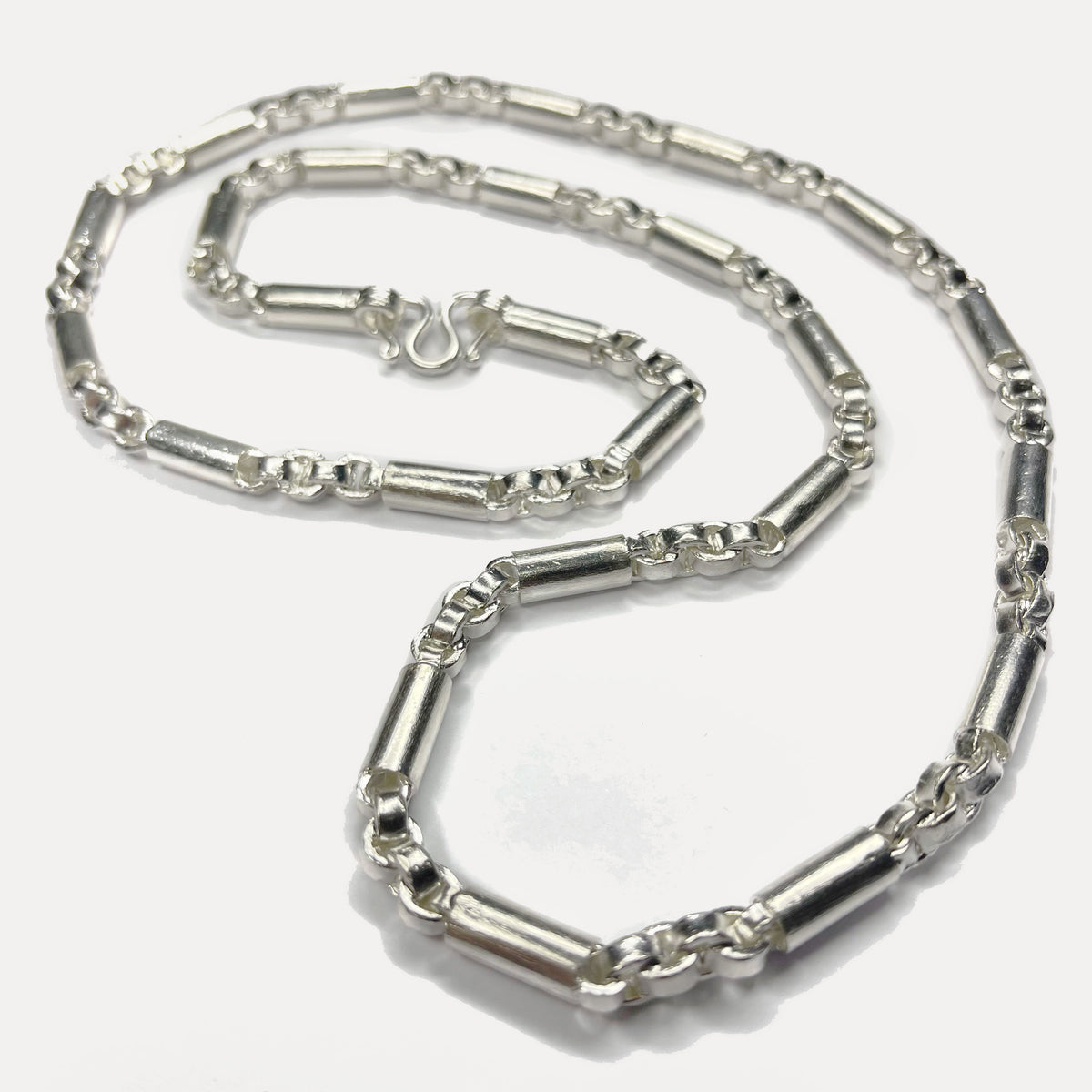 999 Pure Silver Round Sugarcane Belcher Chain Necklace – 100g – 31 Inch