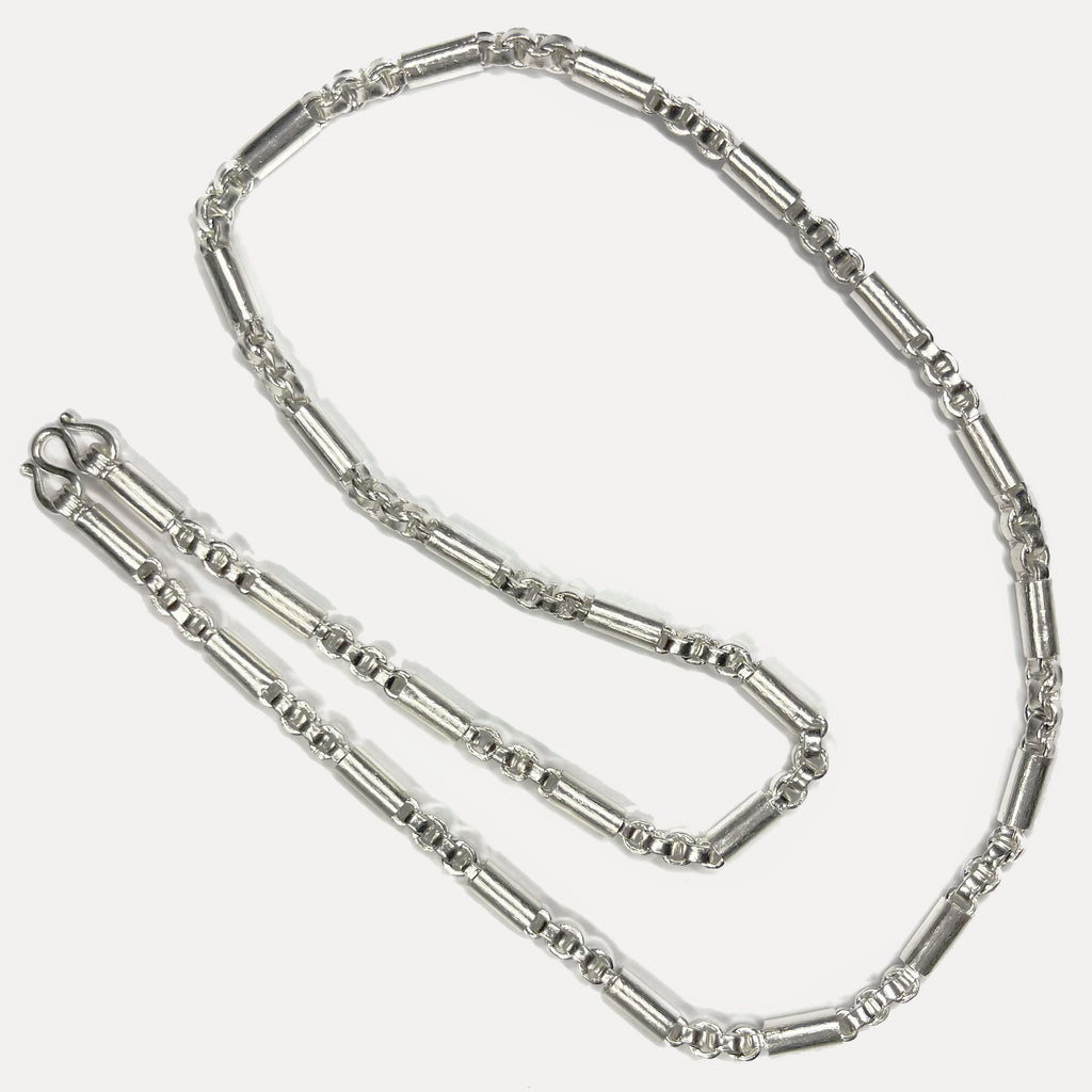 999 Pure Silver Round Sugarcane Belcher Chain Necklace – 100g – 31 Inch