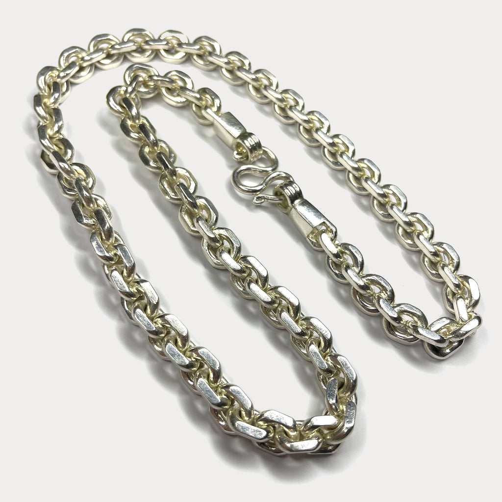 999 Pure Silver Heavy Anchor Link Curb Chain Necklace - 200g - 24"