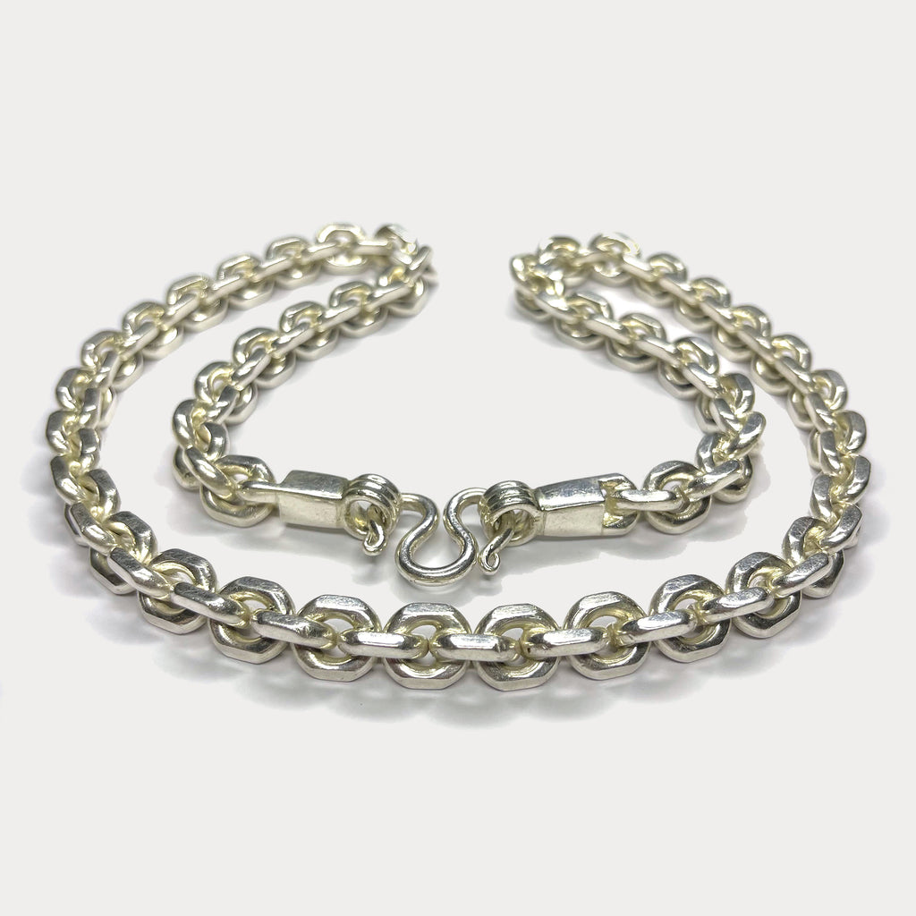 999 Pure Silver Heavy Anchor Link Curb Chain Necklace - 200g - 24"