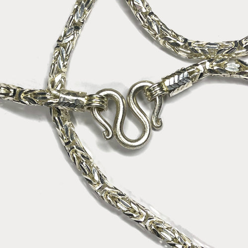 999 Pure Silver Heavy King's Byzantine Chain Necklace - 200g - 31"