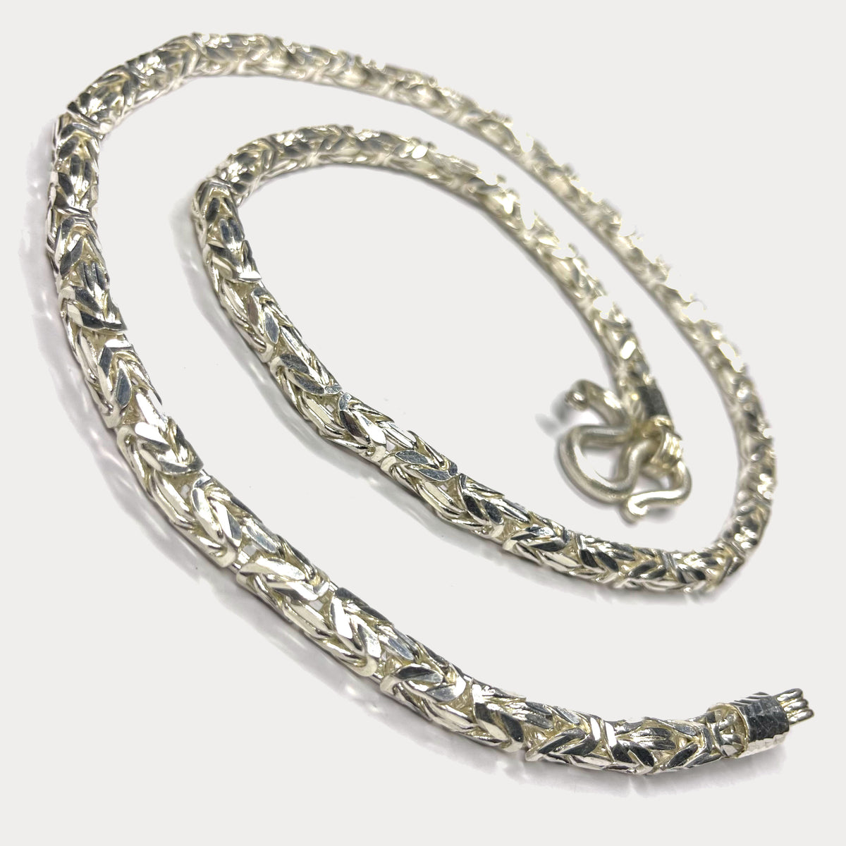 999 Pure Silver Heavy King's Byzantine Chain Necklace - 200g - 31"
