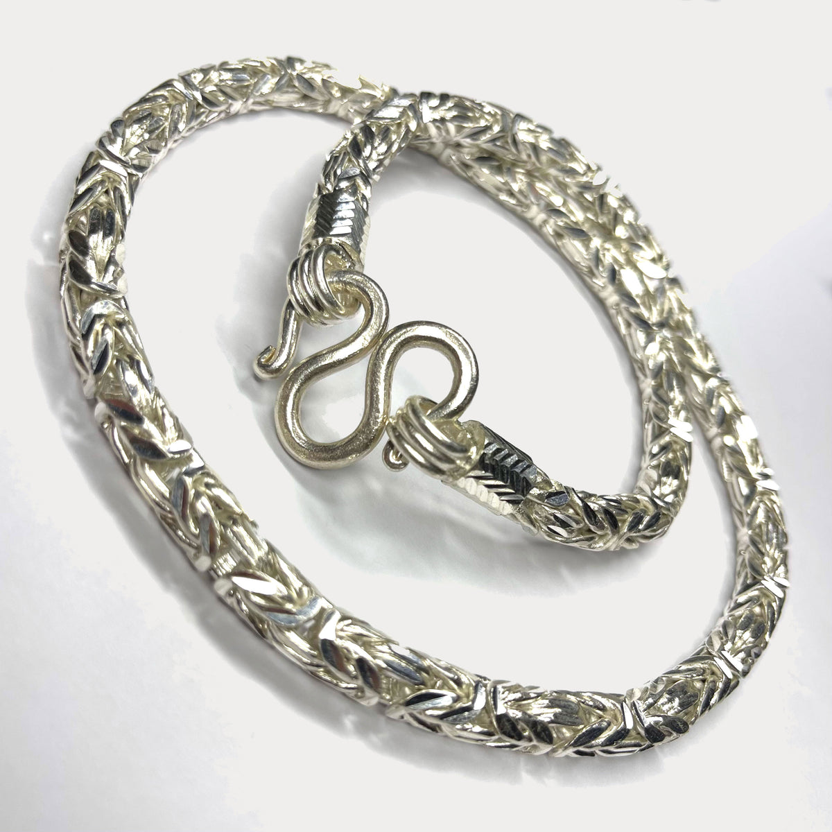 999 Pure Silver Heavy King's Byzantine Chain Necklace - 200g - 24"