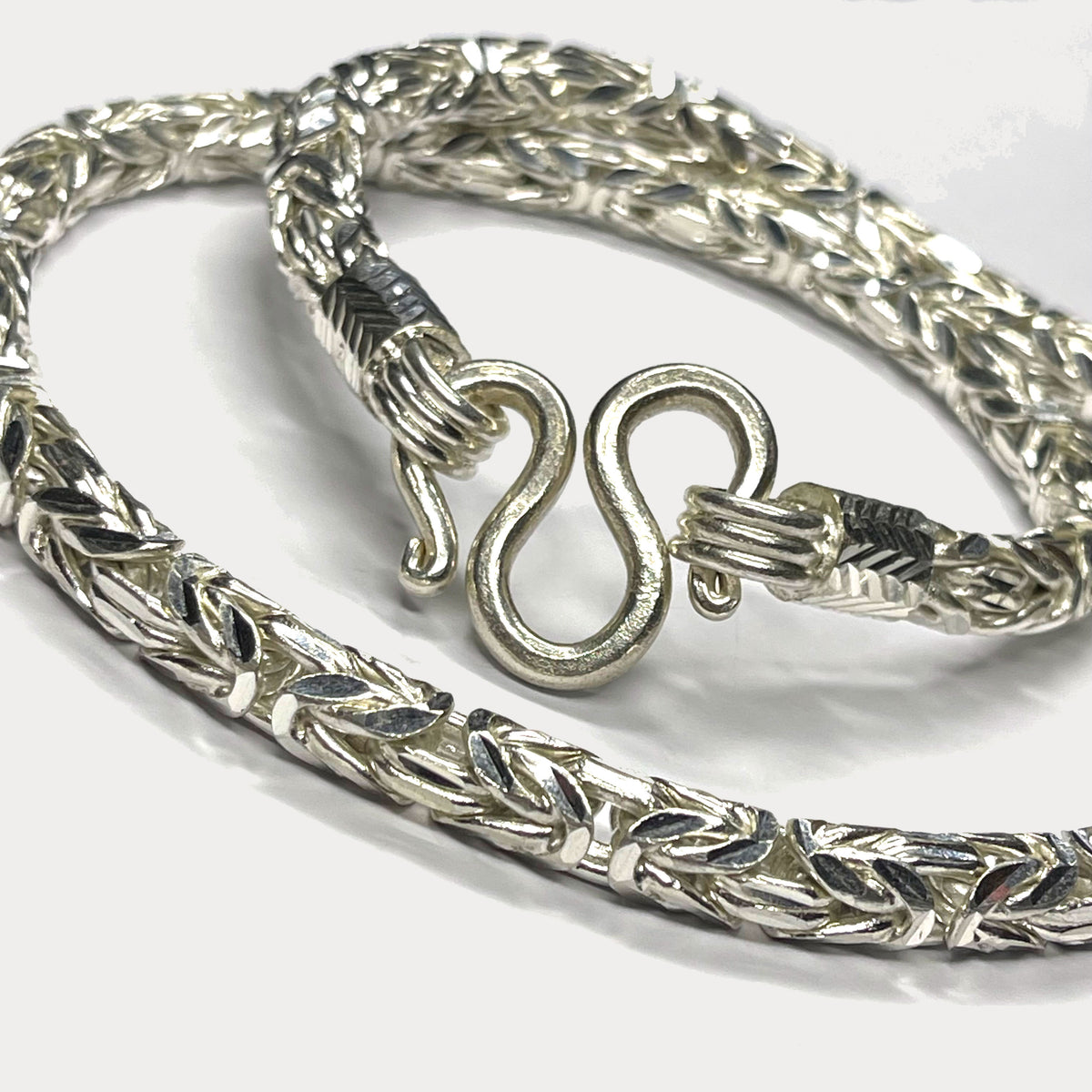999 Pure Silver Heavy King's Byzantine Chain Necklace - 200g - 24"