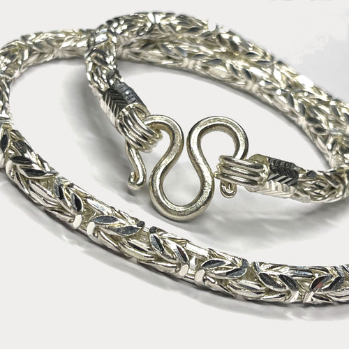 999 Pure Silver Heavy King's Byzantine Chain Necklace - 200g - 24"
