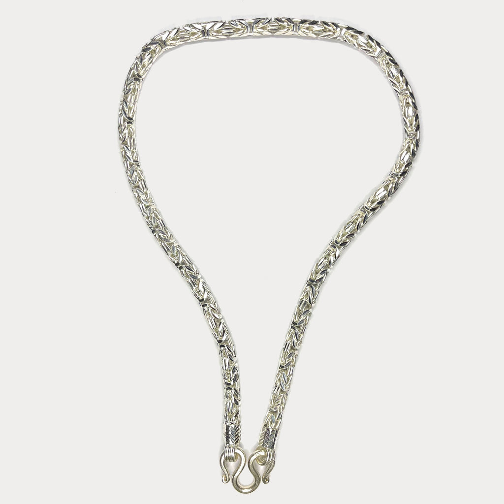 999 Pure Silver Heavy King's Byzantine Chain Necklace - 200g - 24"