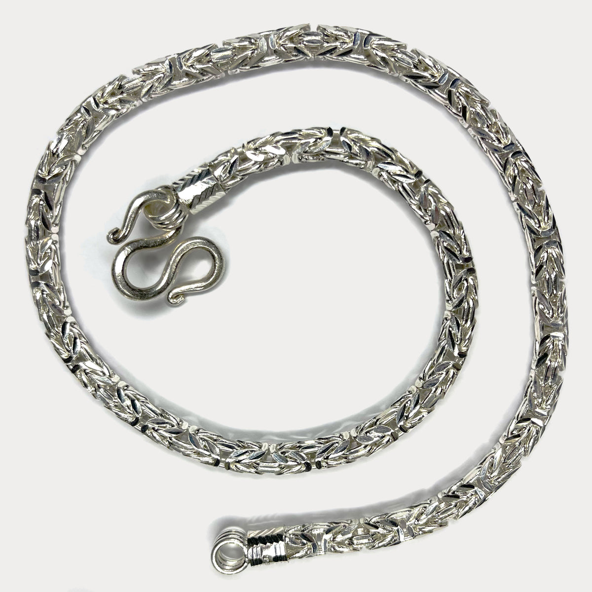 999 Pure Silver Heavy King's Byzantine Chain Necklace - 200g - 24"