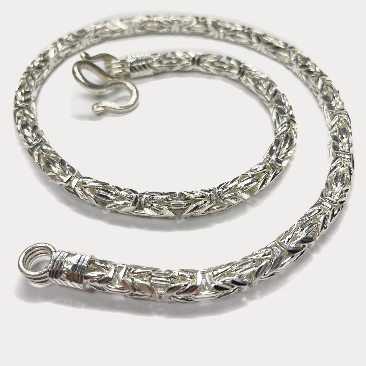 999 Pure Silver Heavy King's Byzantine Chain Necklace - 200g - 24"