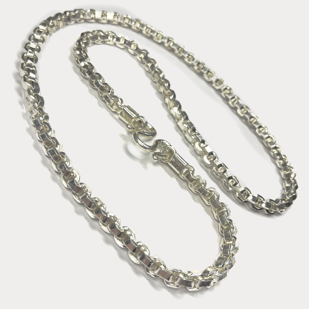 999 Pure Silver Heavy Square Box Link Chain Necklace - 200g - 31"
