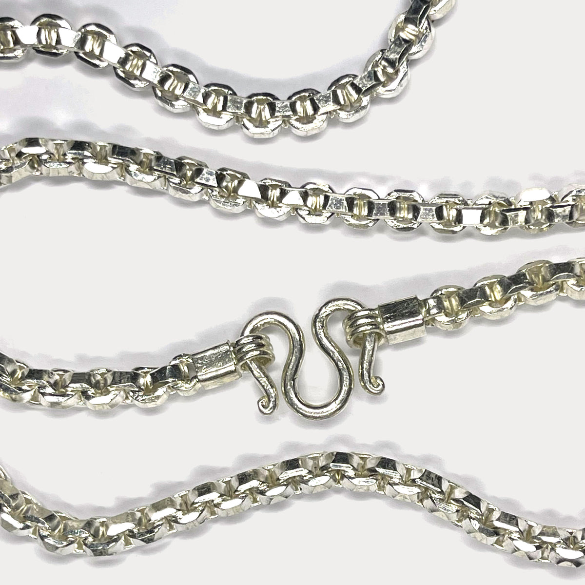 999 Pure Silver Heavy Square Box Link Chain Necklace - 200g - 31"