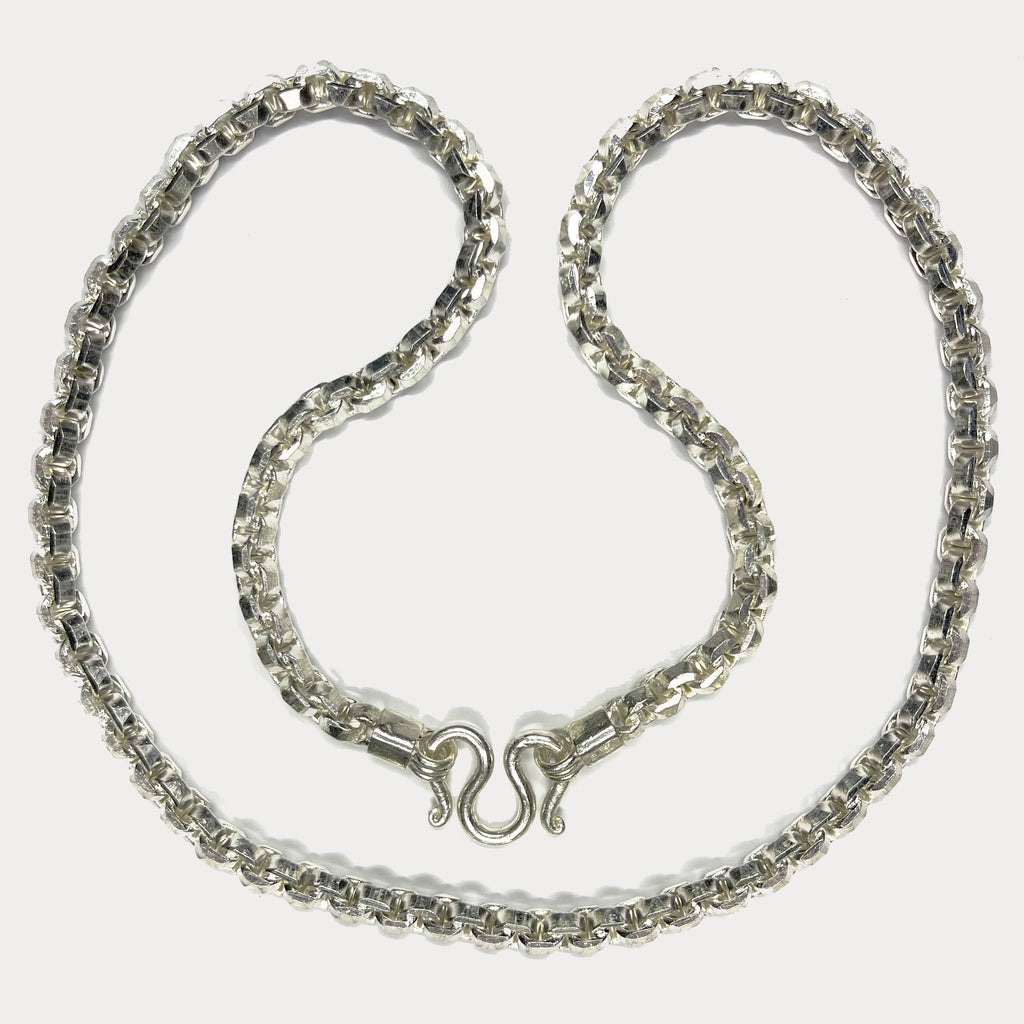 999 Pure Silver Heavy Square Box Link Chain Necklace - 200g - 31"