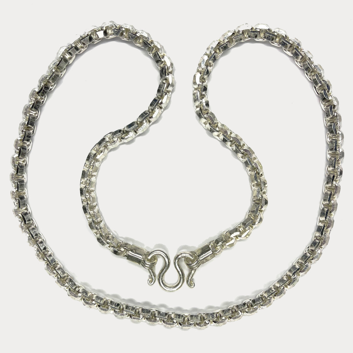 999 Pure Silver Heavy Square Box Link Chain Necklace - 200g - 31"