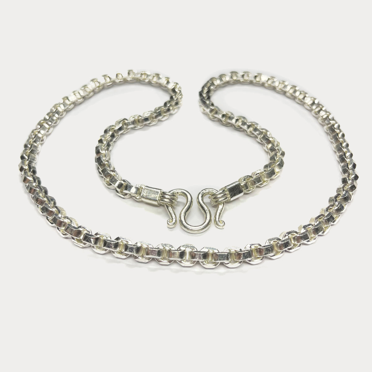 999 Pure Silver Heavy Square Box Link Chain Necklace - 200g - 31"