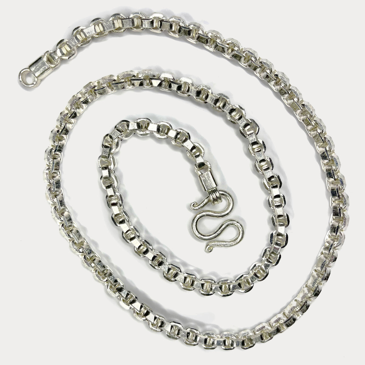 999 Pure Silver Heavy Square Box Link Chain Necklace - 200g - 31"